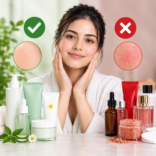 Sensitive skin triggers and suitable skincare products.