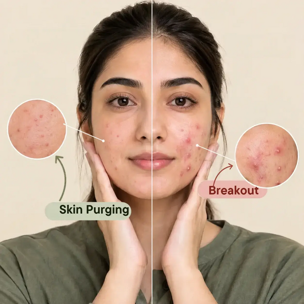Skin Purging and breakouts on an acne pron skin.